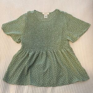 URBAN Romantics Green Polka Dot Blouse